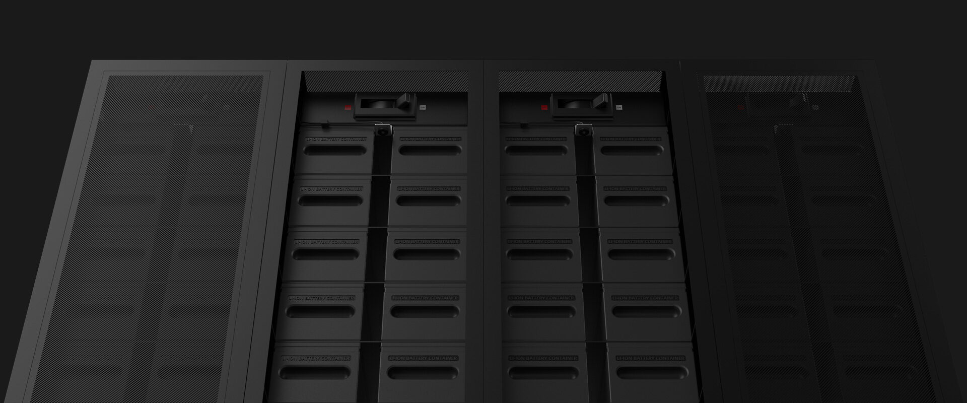 Typical li-ion battery rack with Li-Tamer Detection